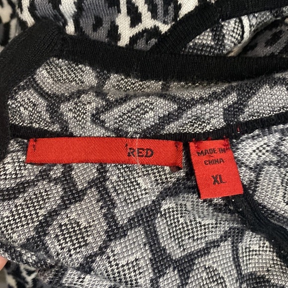 BKE Red Buckle Cheetah Leopard Print Midi Soft Sweater Dress - Picture 6 of 7